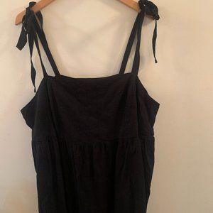 NWT old navy black flowy shoulder tie summer dress size 3xl. cotton blend